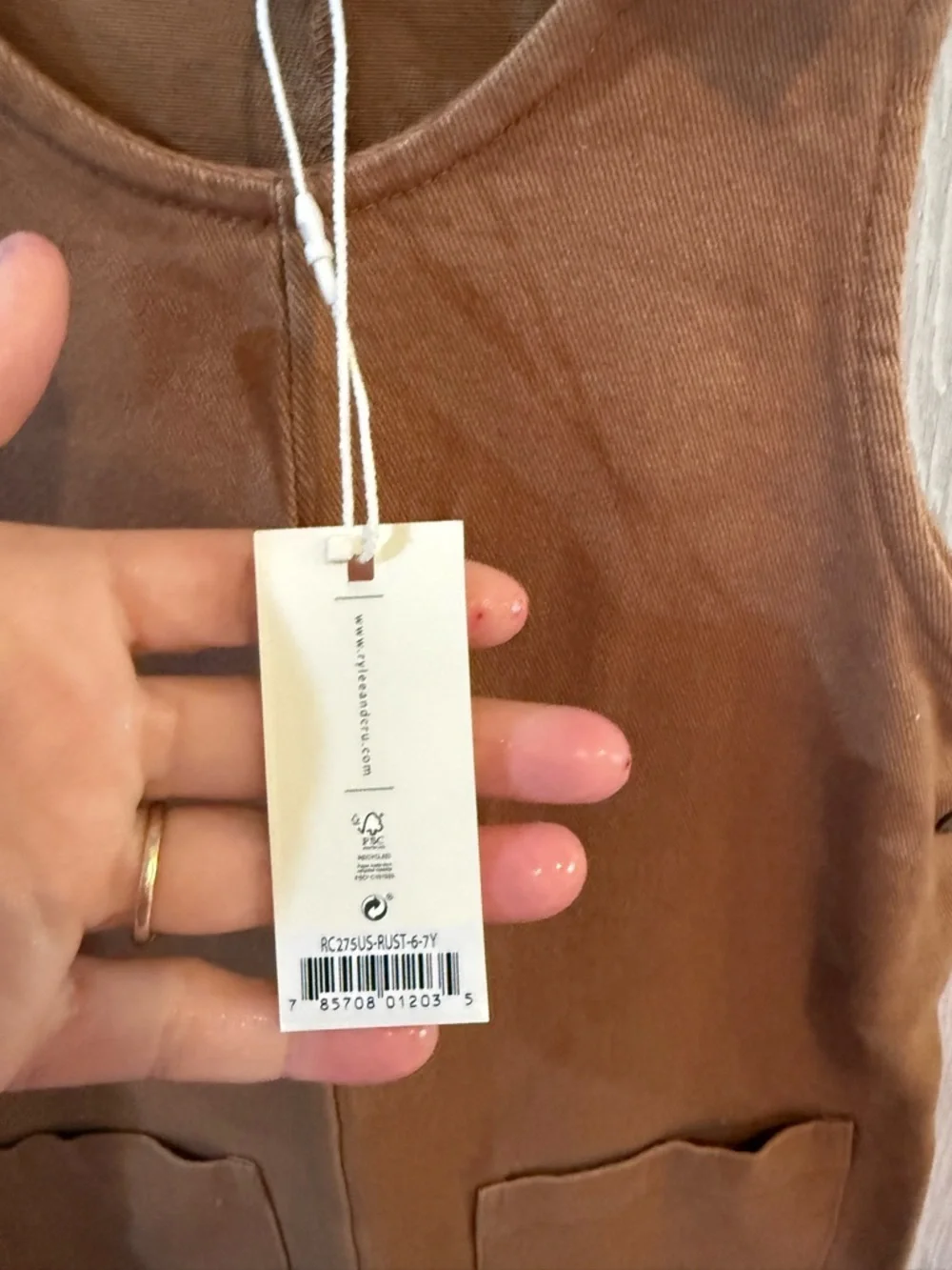 NWT Rylee & Cru Rust Odette Overall Pinafore Dress 6